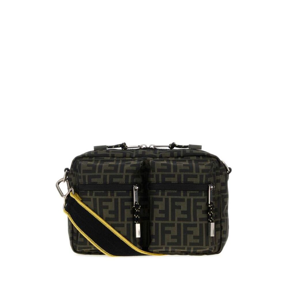 Fendi Men Embroidered Fabric Camera Case Crossbody Bag